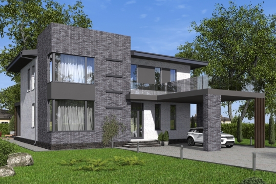 Rg6521 - Двухэтажный дом с четырьмя спальнями, террасой, балконом и навесом под автомобиль