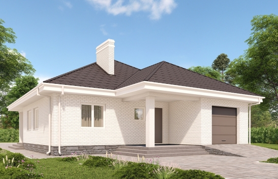 Rg6551 - Одноэтажный дом с гаражом и просторной гостиной