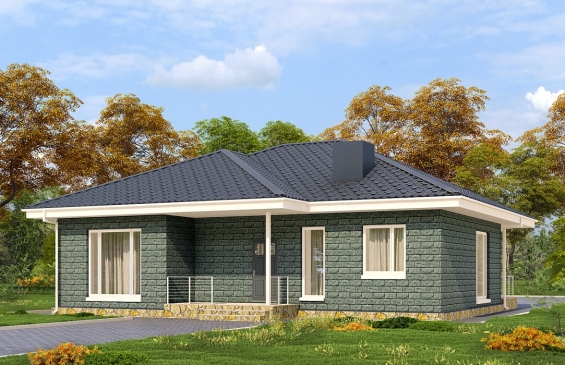 Rg6584 - Одноэтажный дом с тремя спальнями и террасой