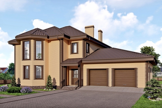 Rg6607 - Двухэтажный дом с подвалом, гаражом со смотровой ямой и террасой